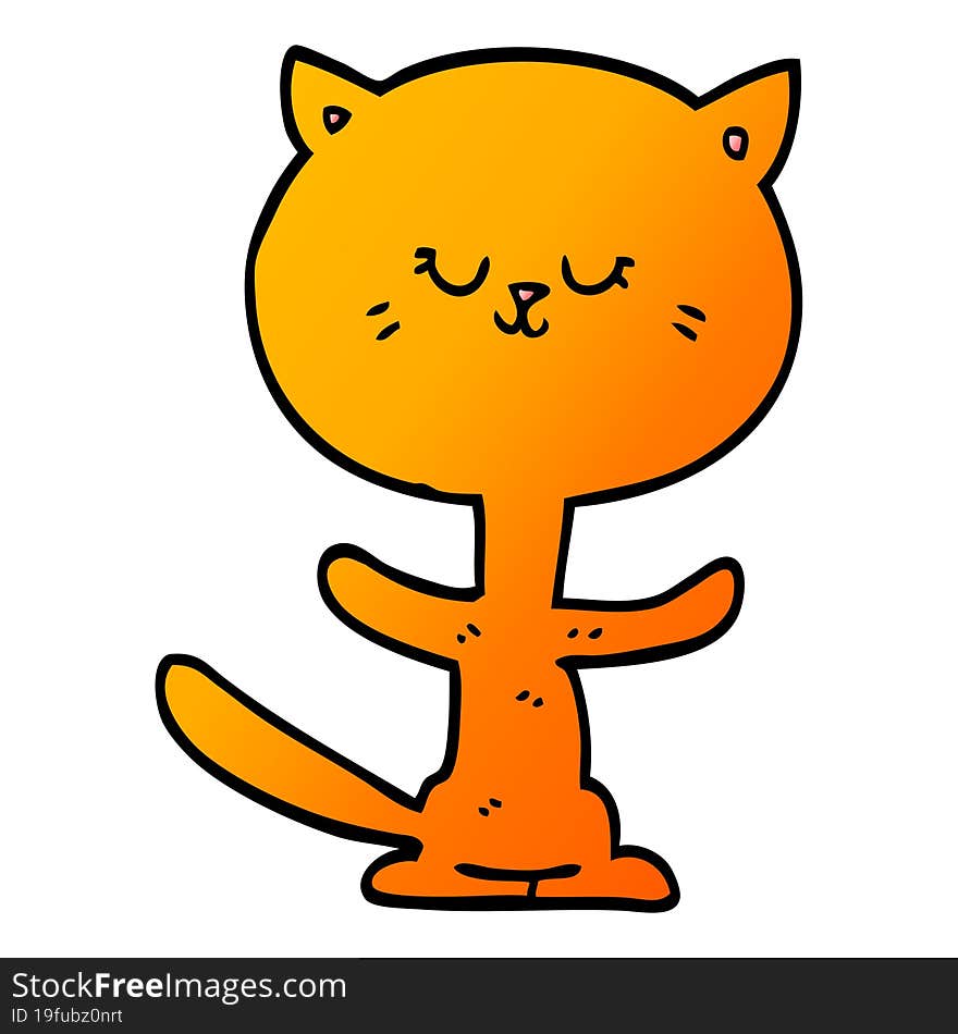 cartoon doodle dancing cat