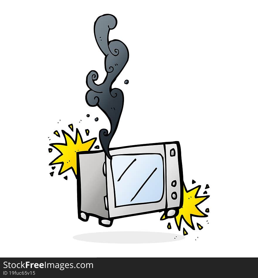 Cartoon Exploding Microwave