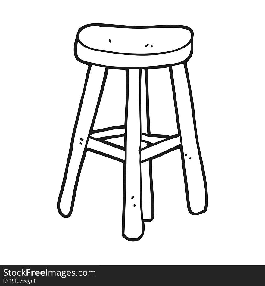 black and white cartoon stool