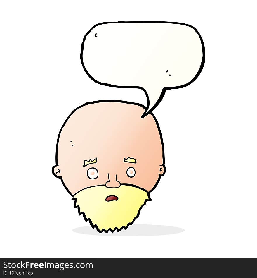 cartoon shocked man with beard with speech bubble