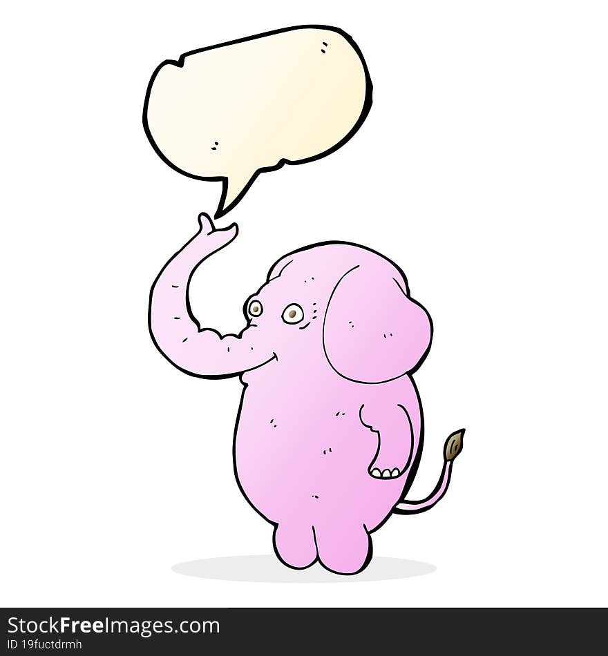 Cartoon Funny Elephant With Speech Bubble