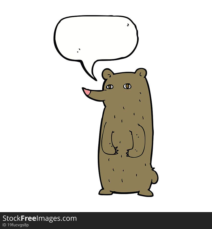 funny cartoon bear with speech bubble