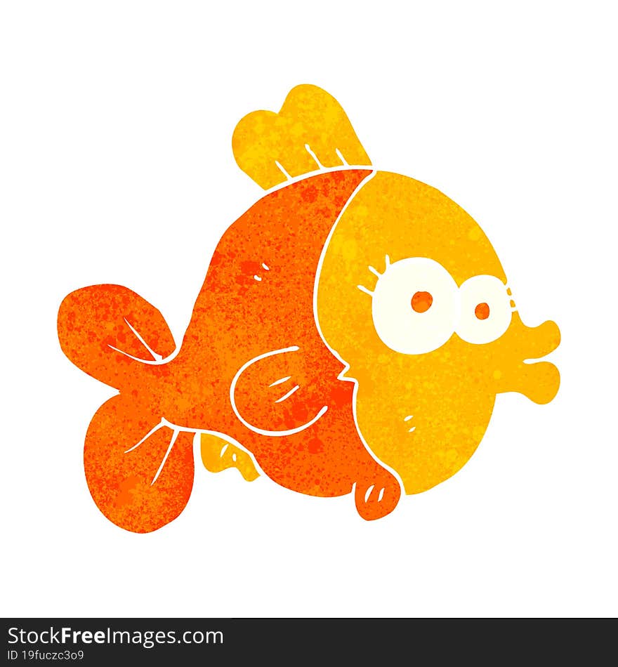 funny freehand retro cartoon fish. funny freehand retro cartoon fish