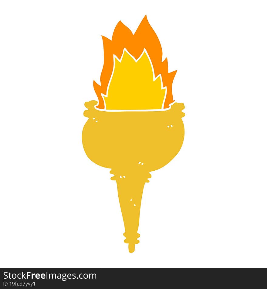 flat color style cartoon flaming torch