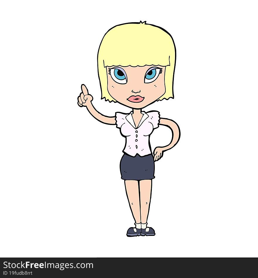 cartoon pretty girl with idea