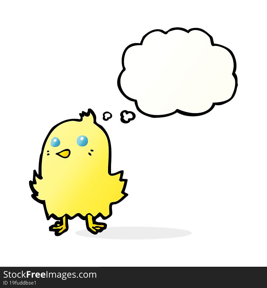 cartoon bird with thought bubble