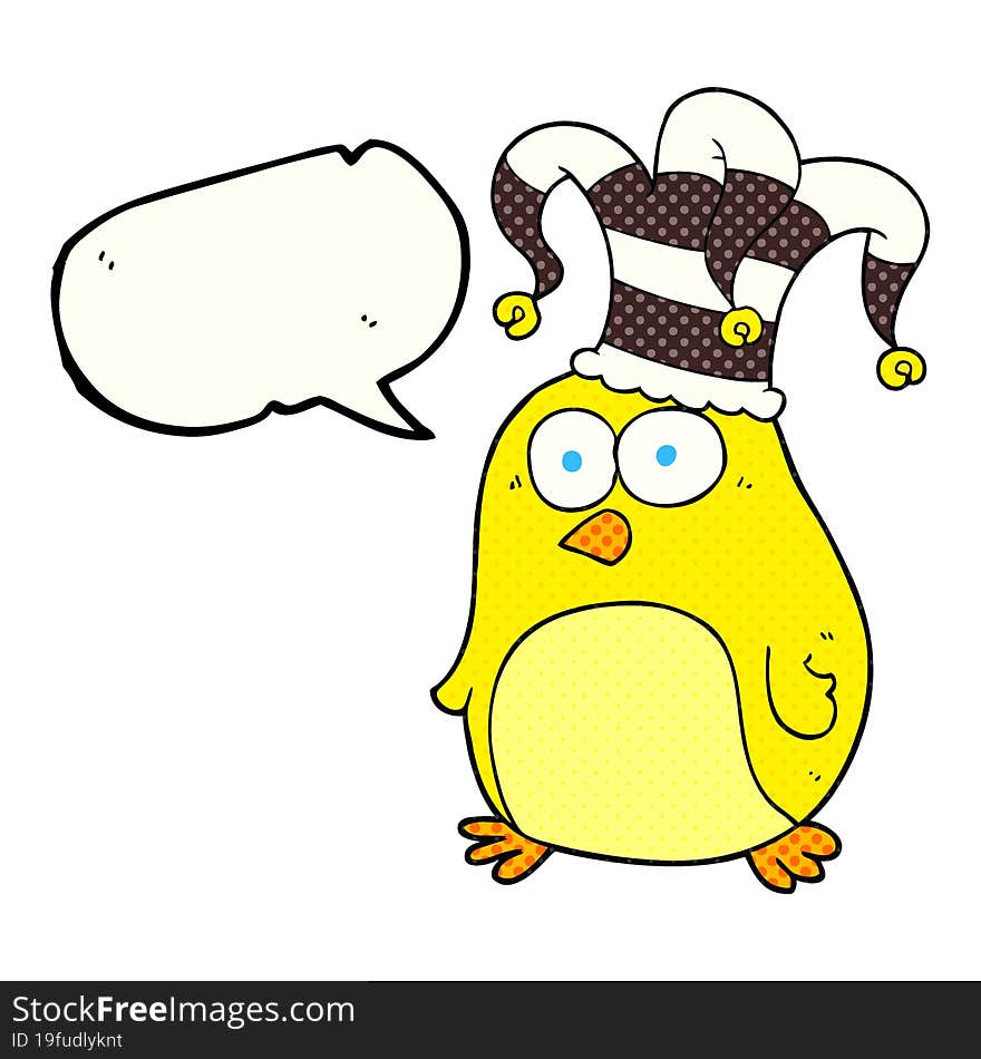 freehand drawn comic book speech bubble cartoon funny bird