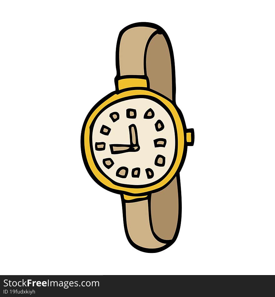 cartoon doodle wrist watch