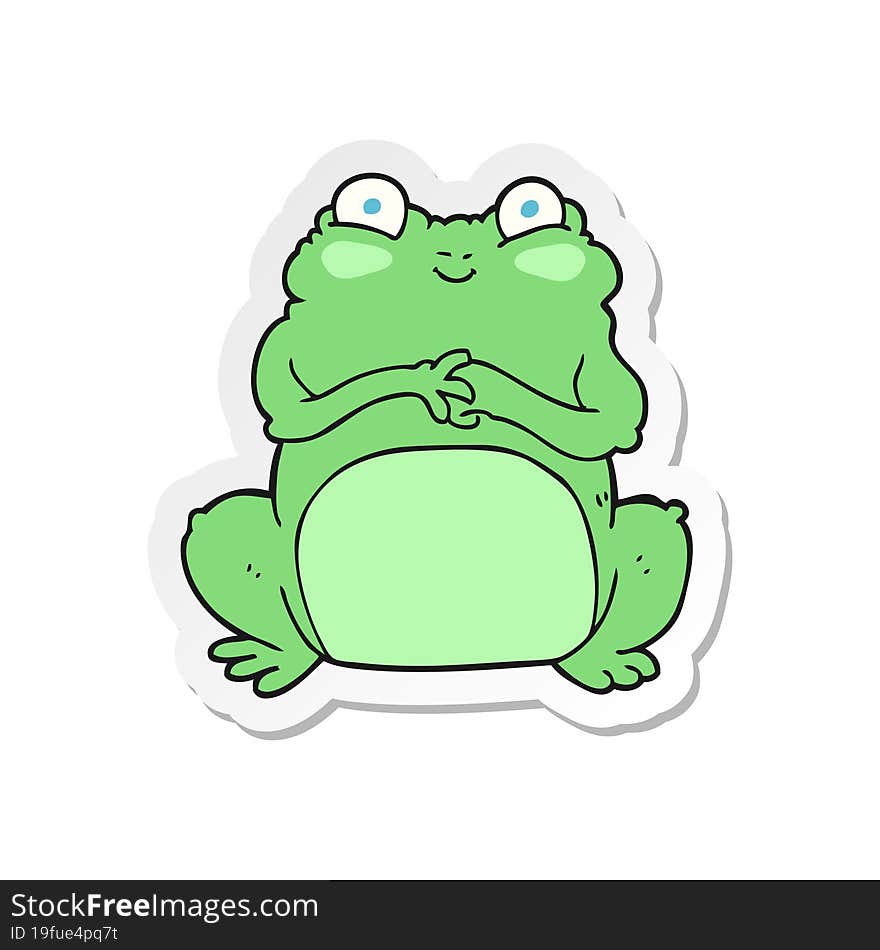 sticker of a cartoon funny frog