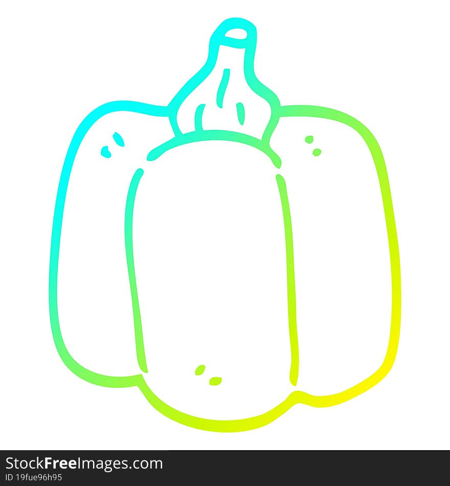 Cold Gradient Line Drawing Cartoon Organic Pepper