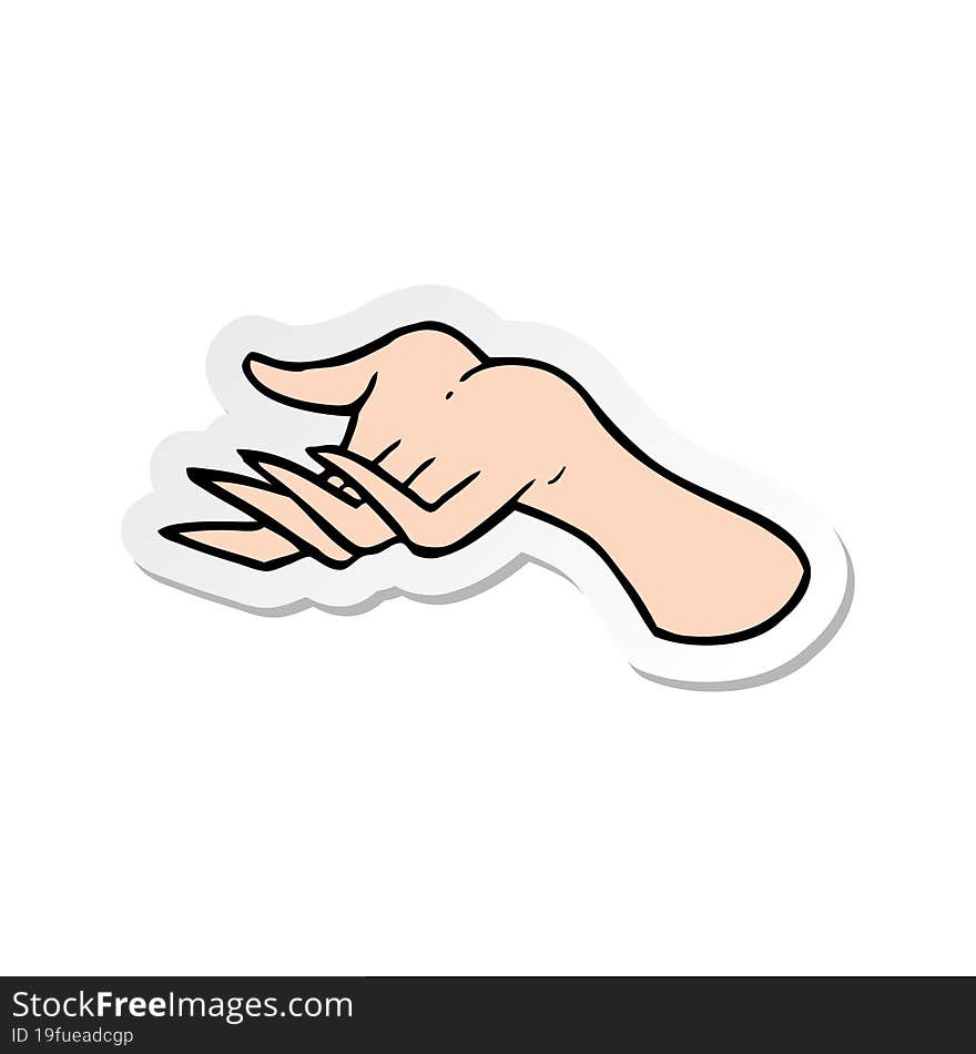 Sticker Of A Cartoon Hand