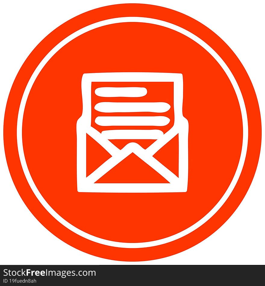 envelope letter circular icon symbol