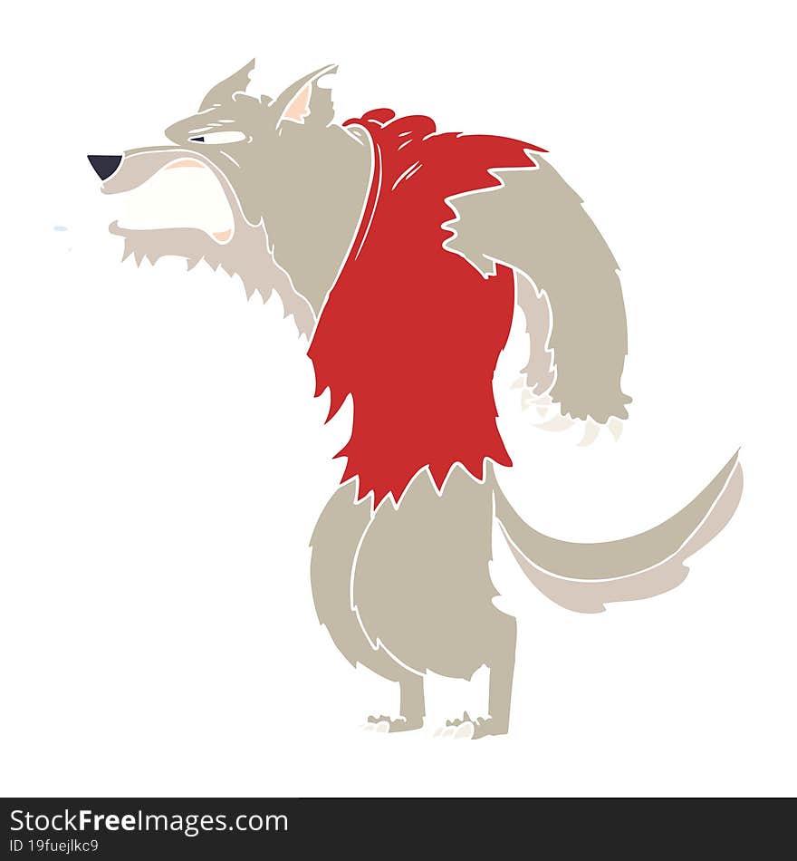 angry werewolf flat color style cartoon