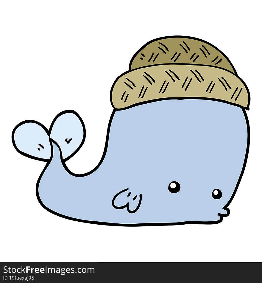 cartoon whale wearing hat