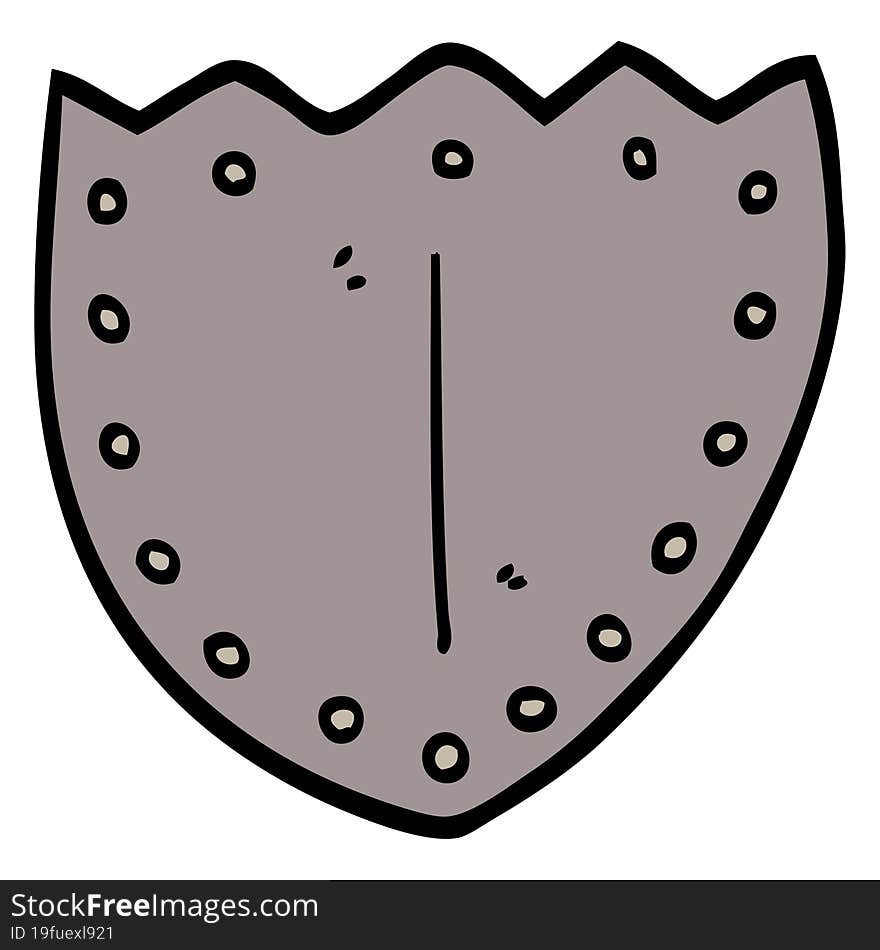 Hand Drawn Doodle Style Cartoon Shield