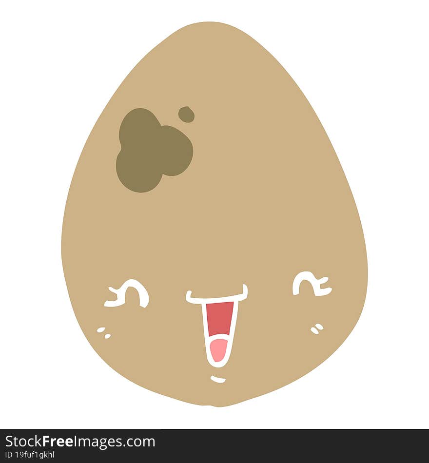 Flat Color Style Cartoon Egg