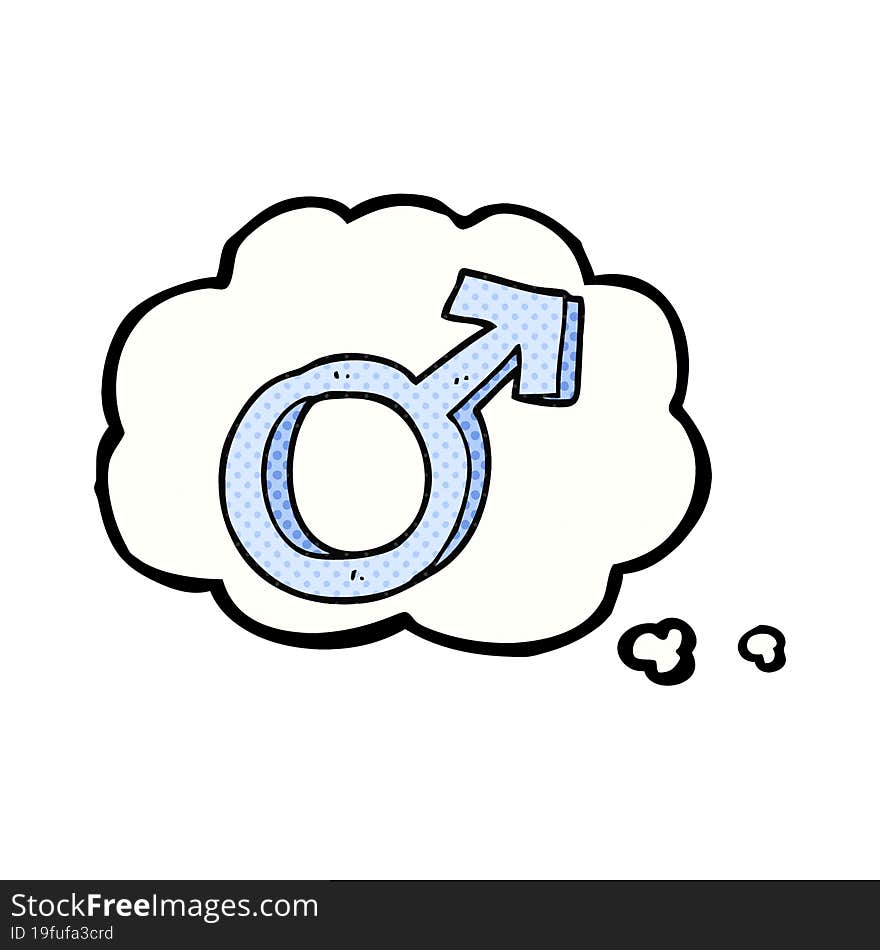 thought bubble cartoon male symbol