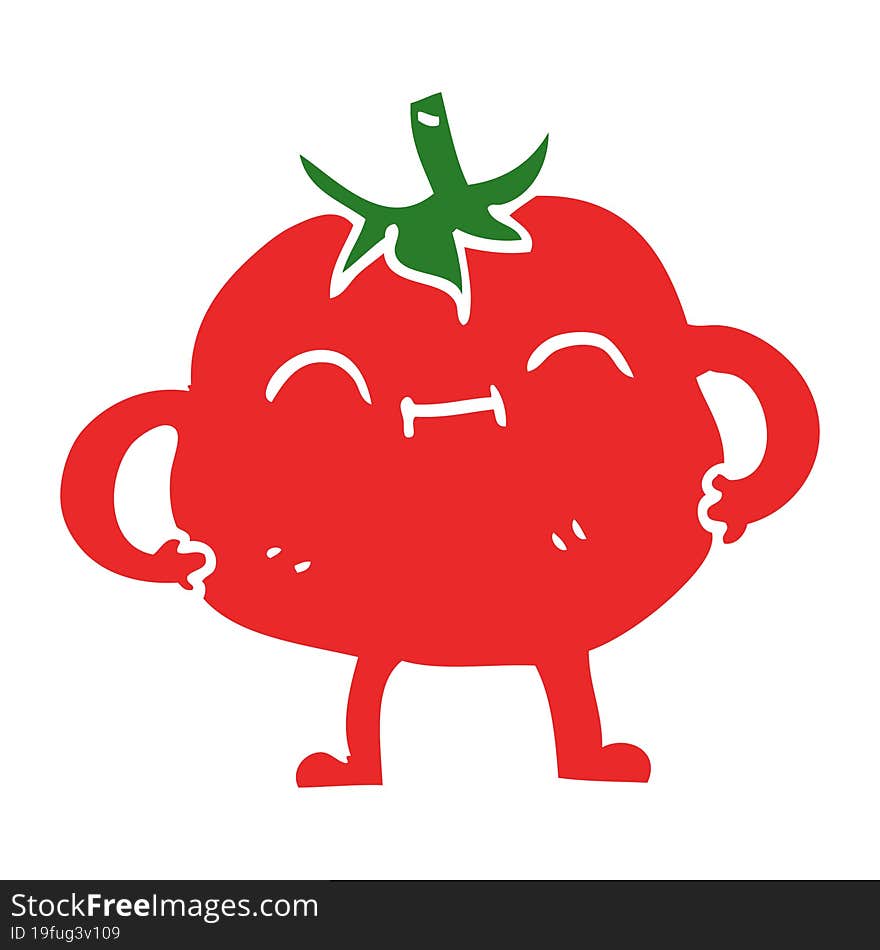 cartoon doodle happy tomato