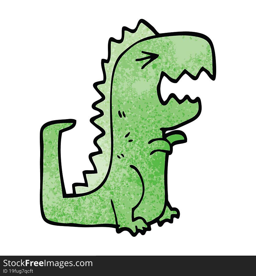 cartoon doodle roaring t rex