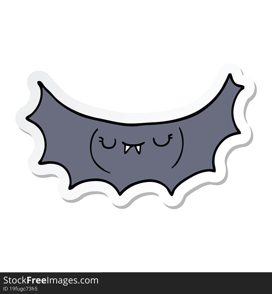 sticker of a cartoon vampire bat