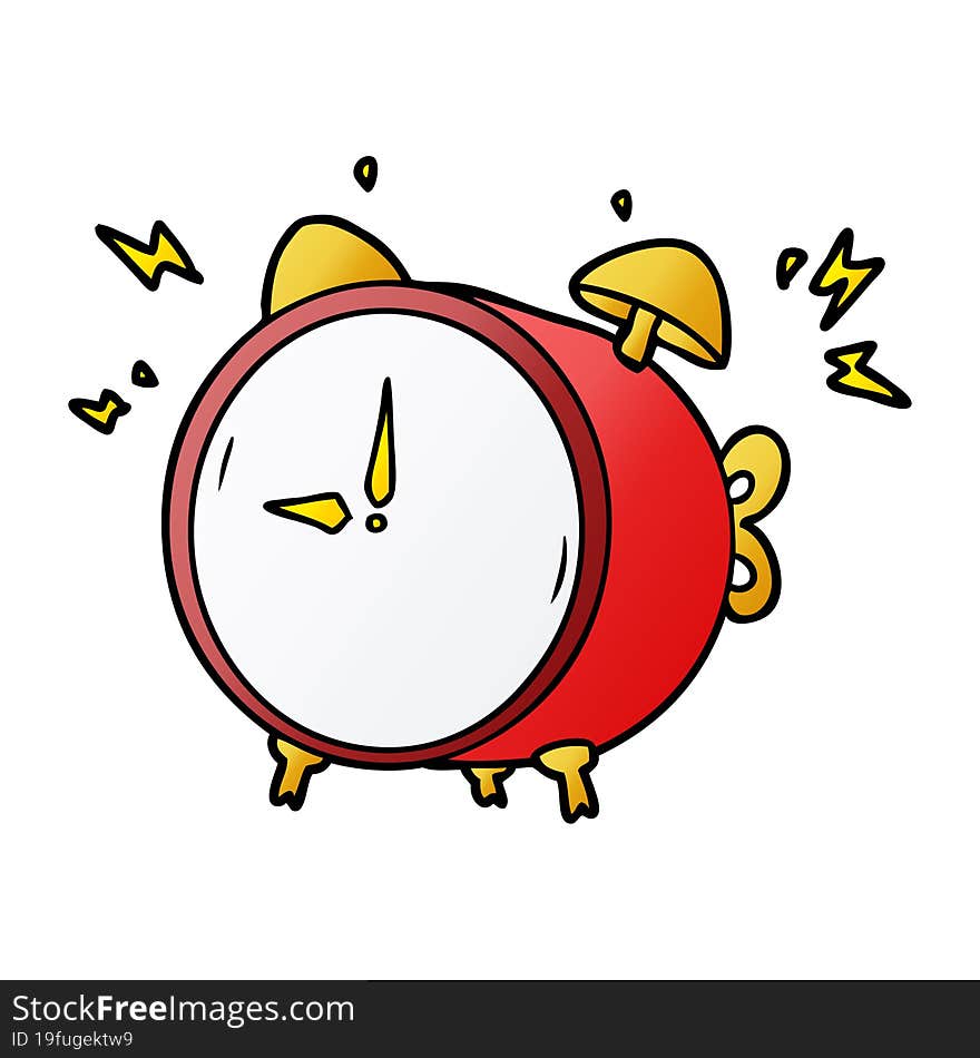 cartoon ringing alarm clock. cartoon ringing alarm clock