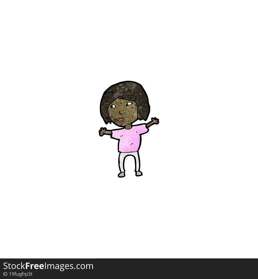 cartoon nervous woman