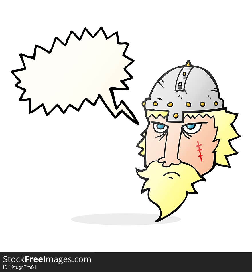 freehand drawn speech bubble cartoon viking warrior