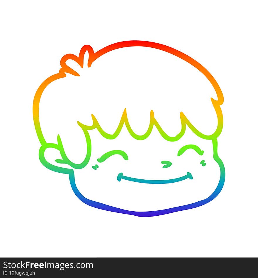 rainbow gradient line drawing cartoon male face