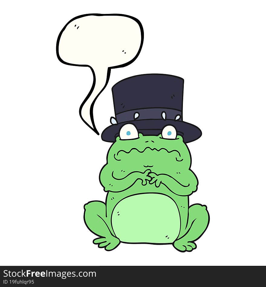 speech bubble cartoon wealthy toad