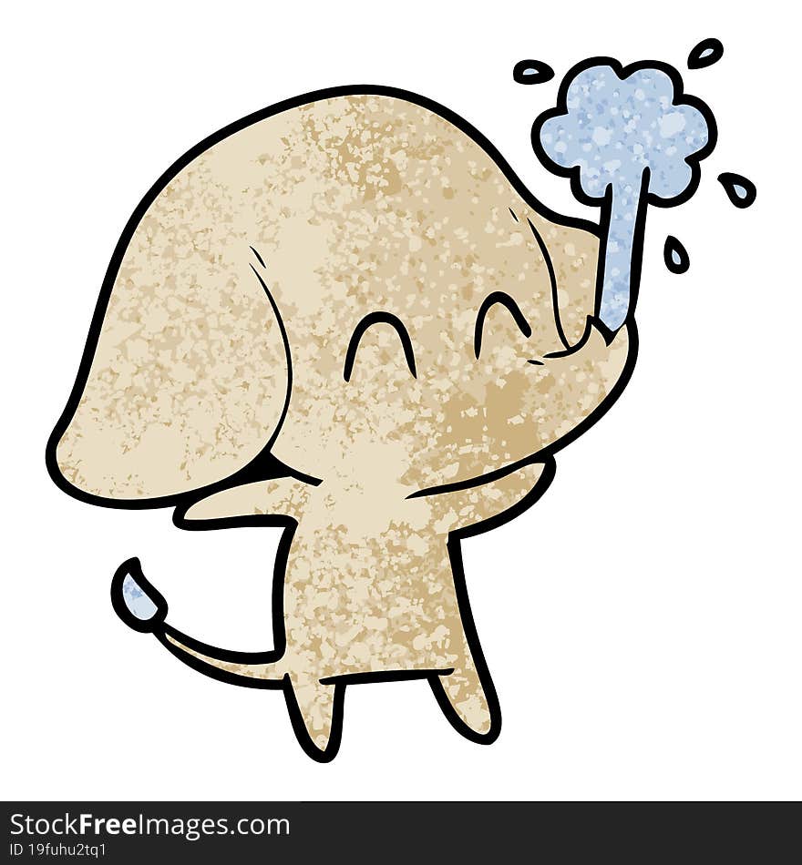 cute cartoon elephant spouting water. cute cartoon elephant spouting water