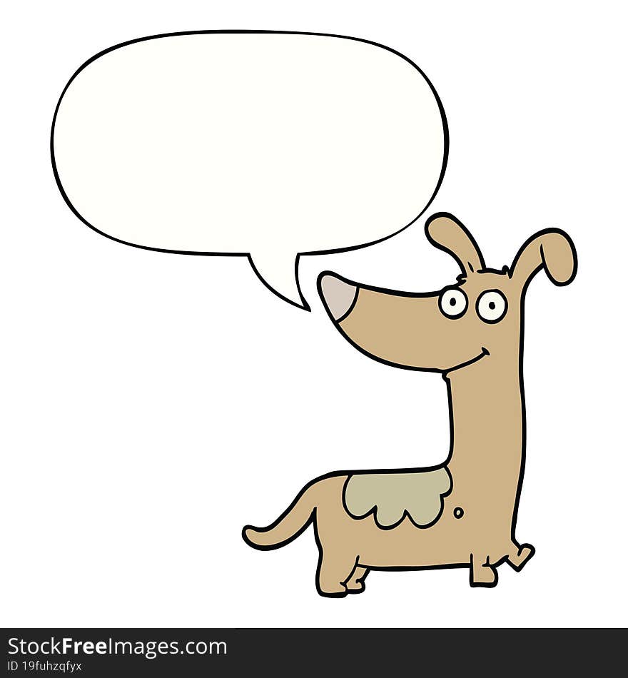 Cartoon Dog And Speech Bubble