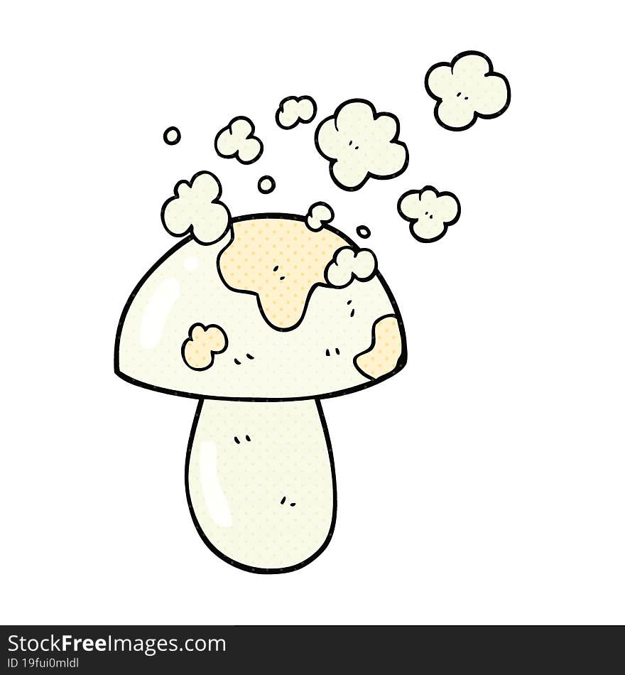 freehand drawn cartoon mushroom