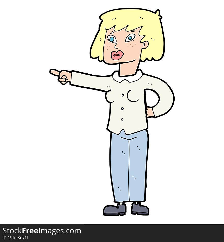 cartoon woman pointing