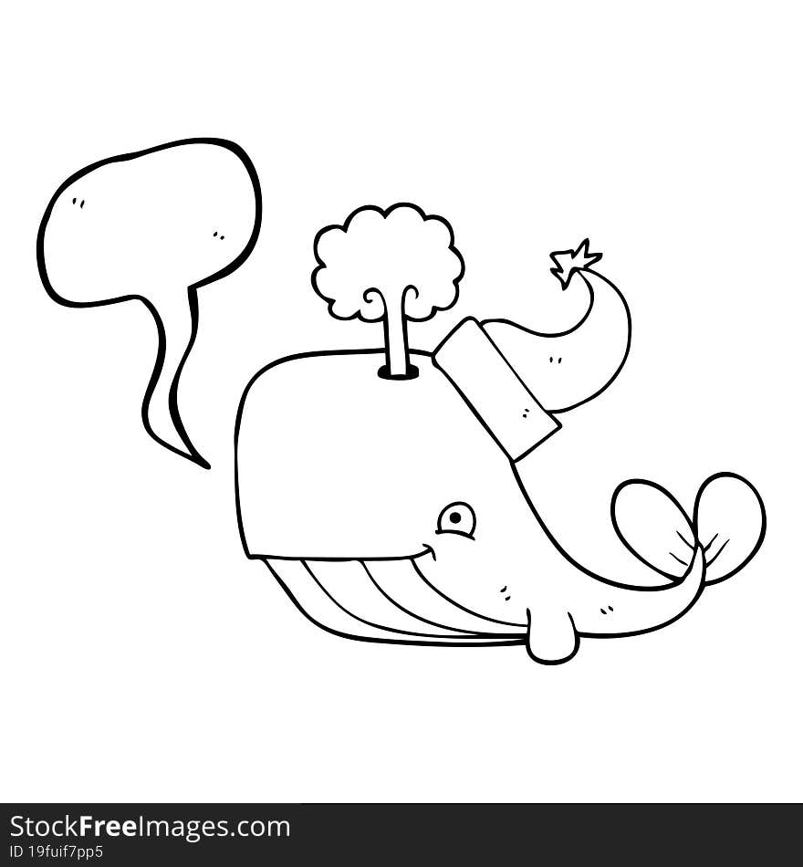 speech bubble cartoon whale wearing christmas hat