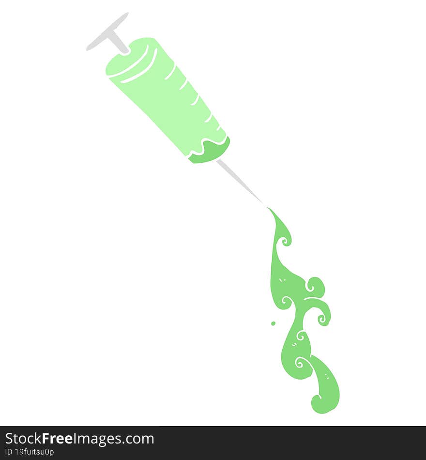 flat color illustration of medical needle. flat color illustration of medical needle