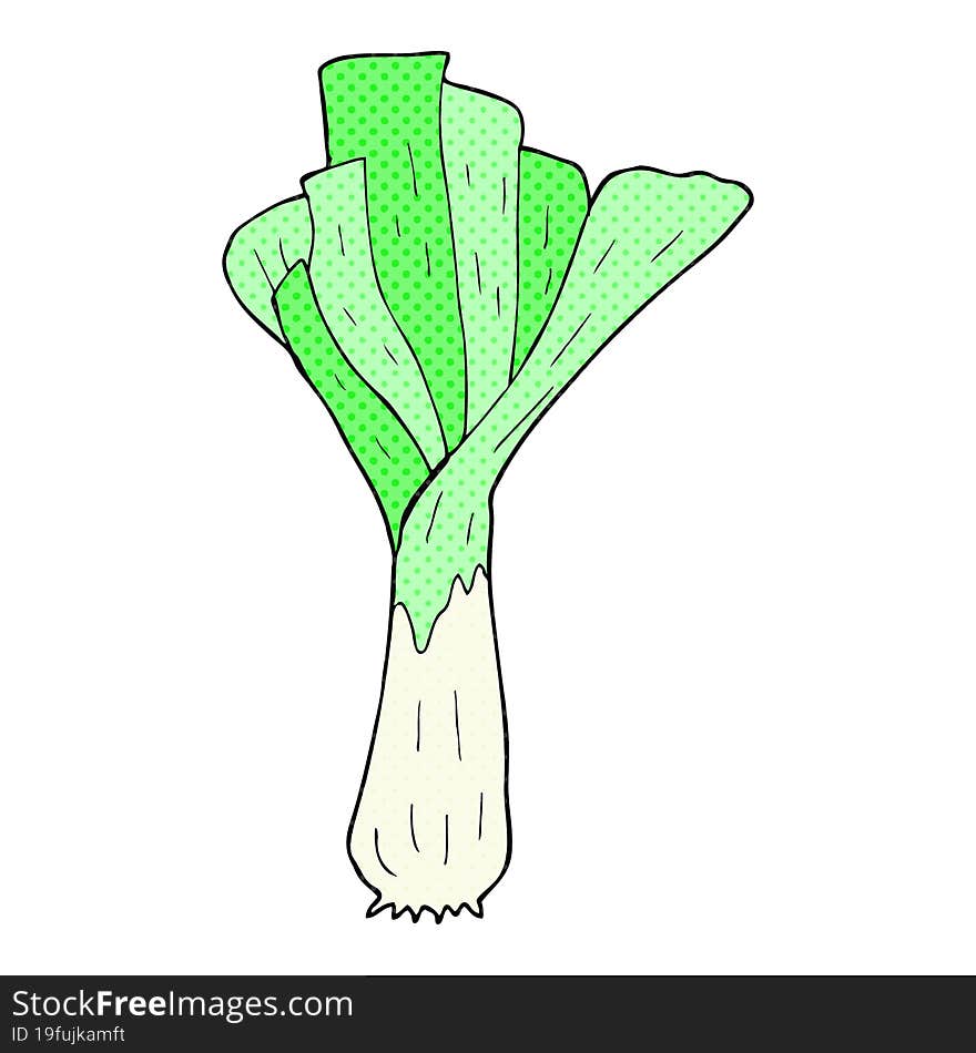 freehand drawn cartoon leek