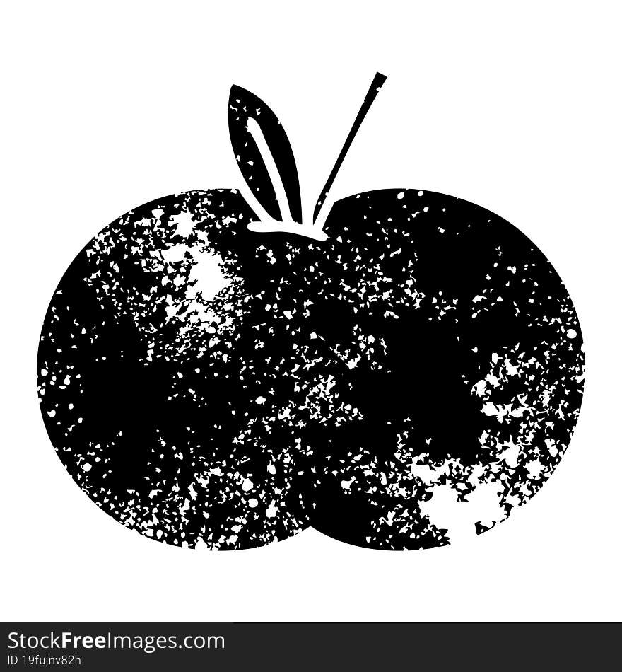 distressed symbol juicy apple