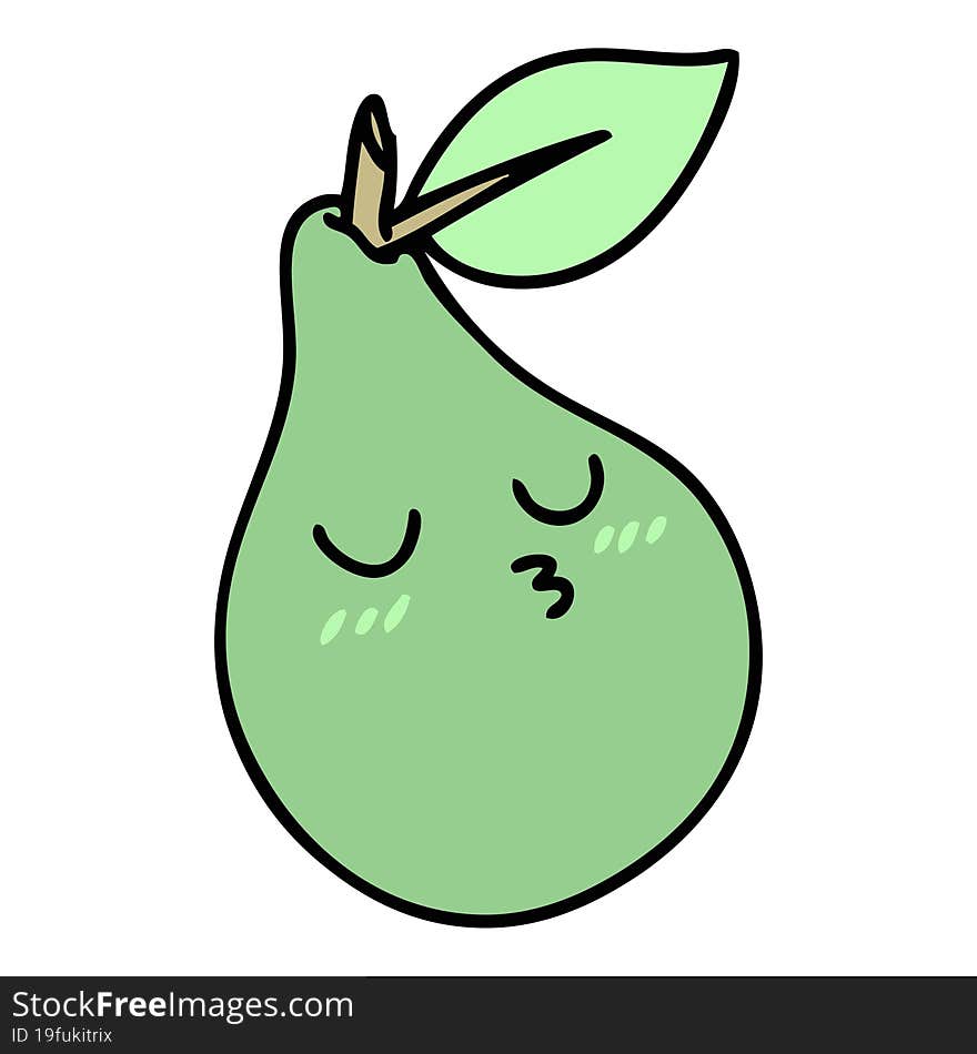 cartoon of a nice good looking pear