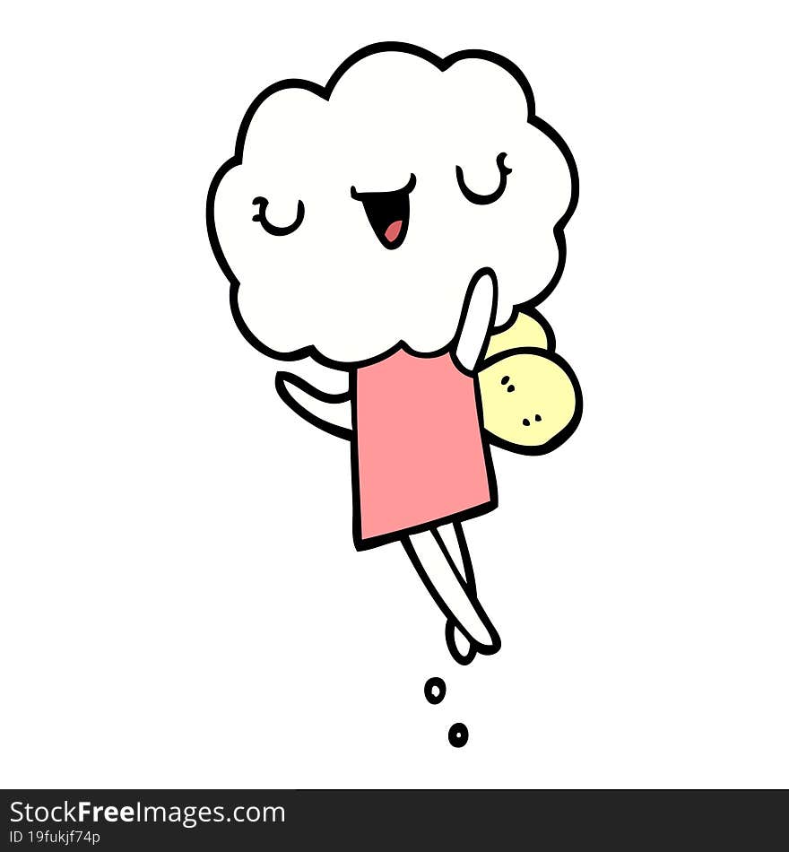 cute cartoon cloud head creature