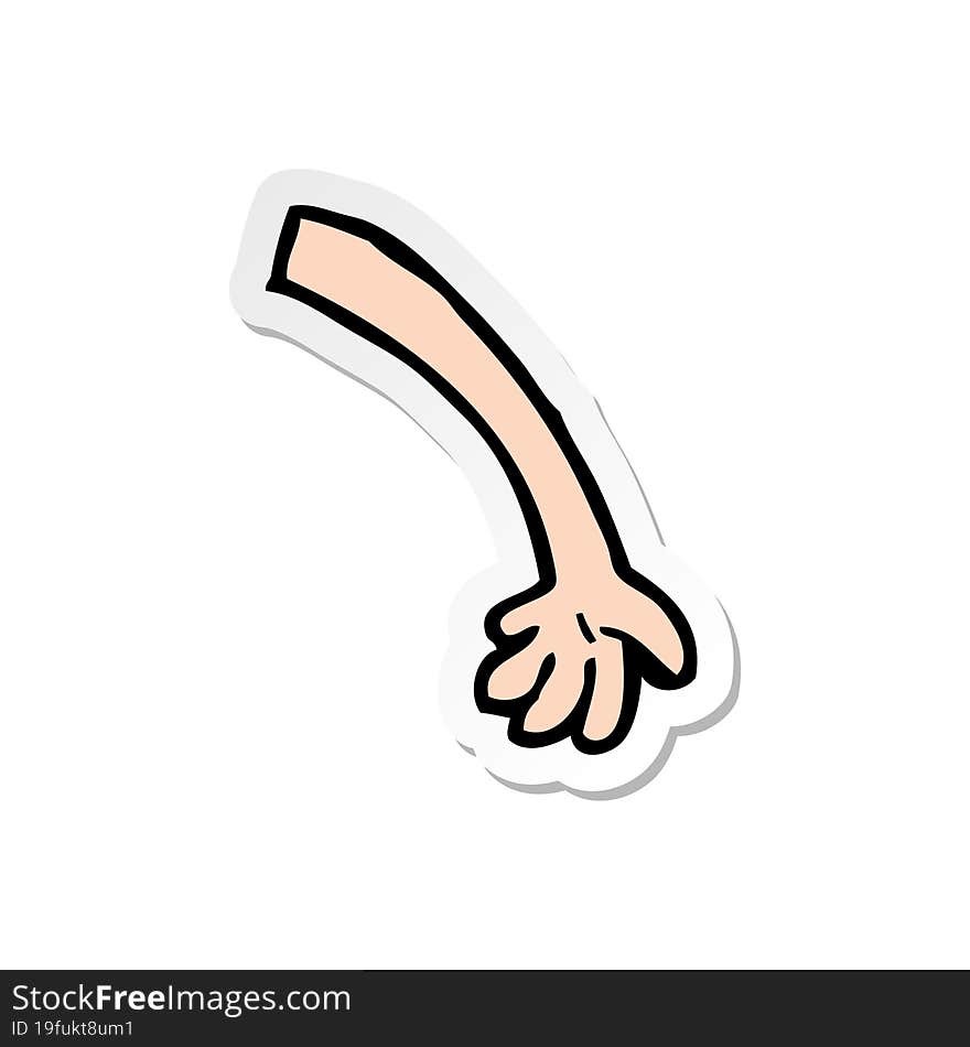 Sticker Of A Cartoon Arm