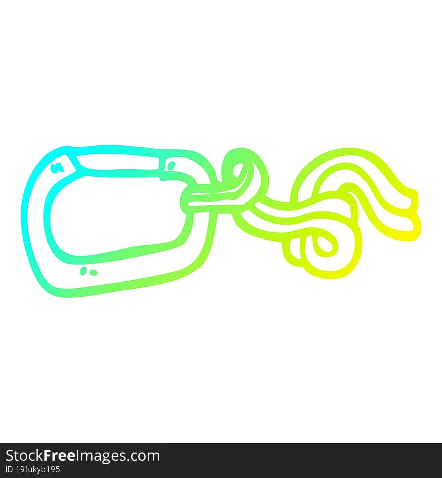 cold gradient line drawing of a cartoon clip and rope