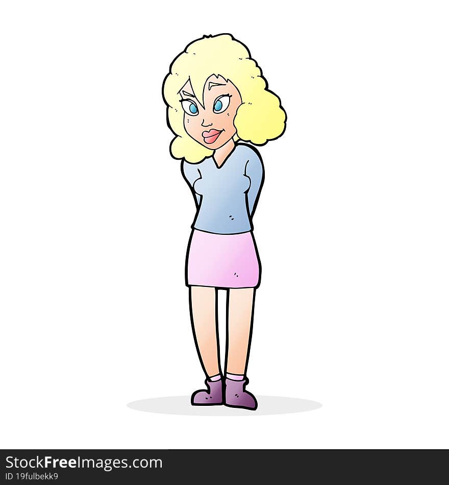 cartoon confused woman