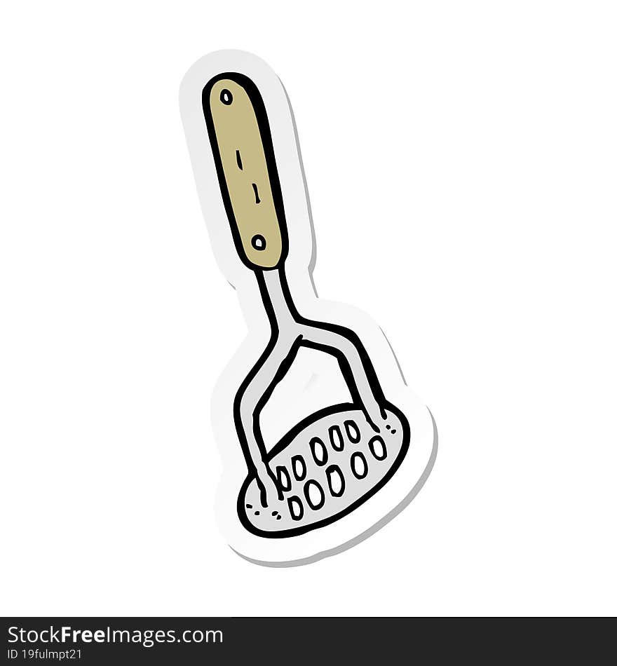 Sticker Of A Cartoon Potato Masher