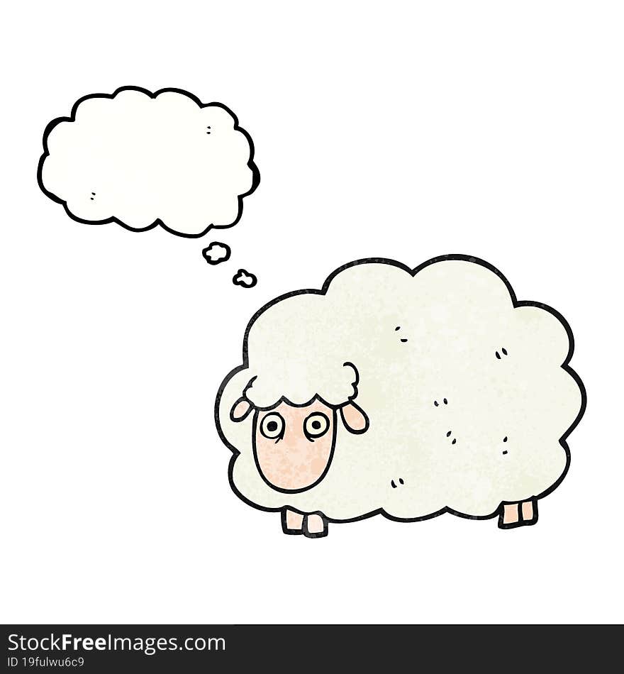 Thought Bubble Textured Cartoon Farting Sheep