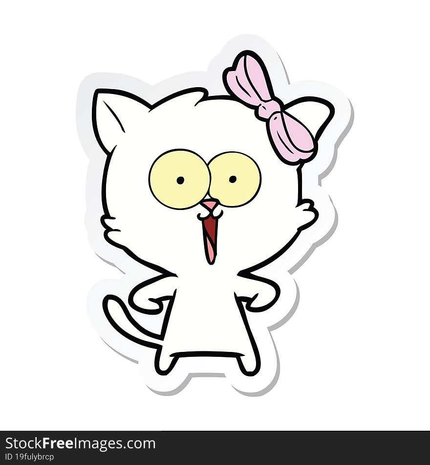 Sticker Of A Cartoon Cat