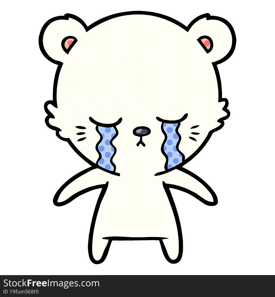 crying cartoon polarbear. crying cartoon polarbear