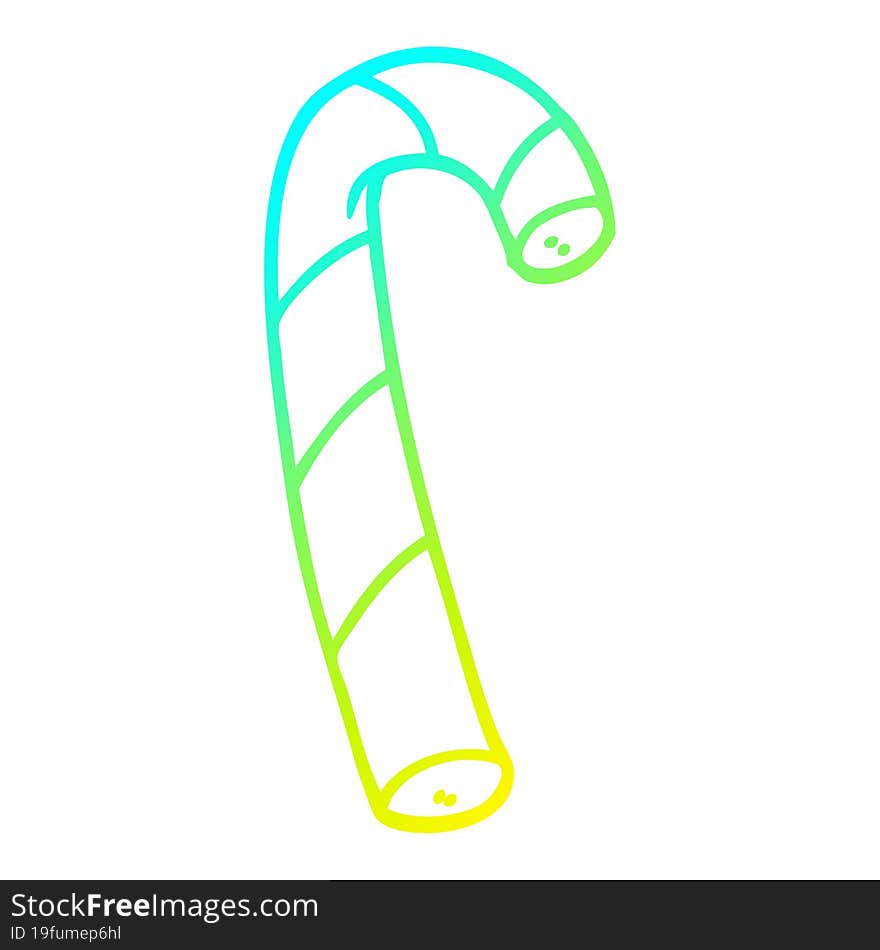 cold gradient line drawing cartoon striped candy cane