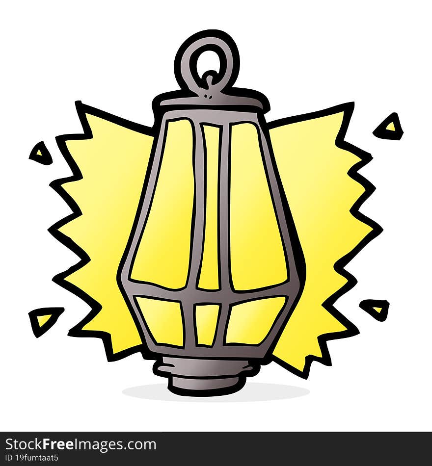 cartoon lantern shining