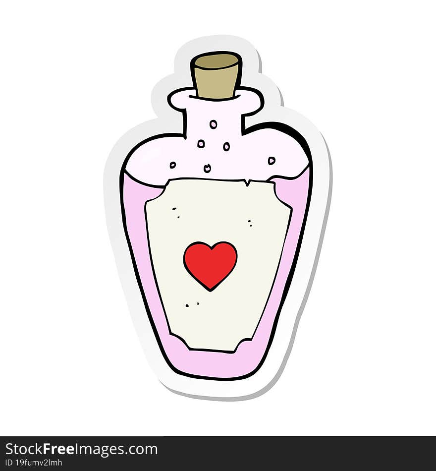 Sticker Of A Cartoon Love Potion