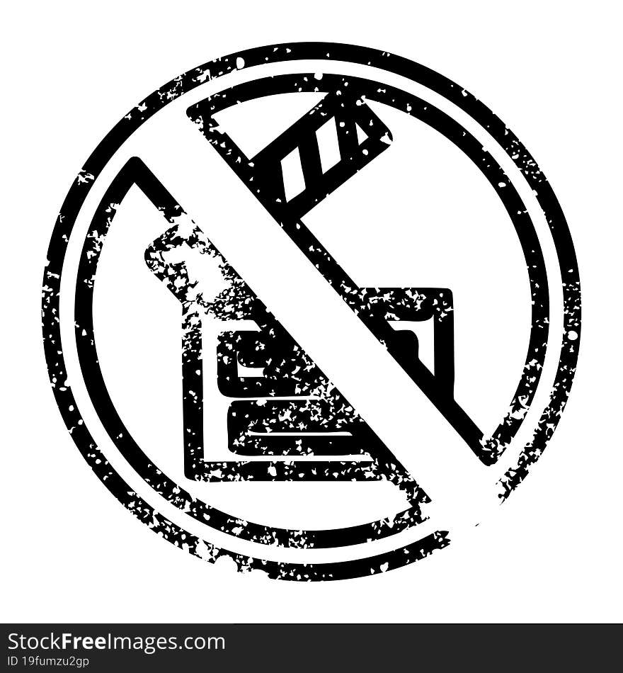 no filming distressed icon